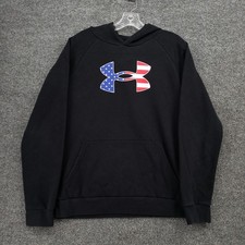 Under Armour Hoodie Boys YXL Youth Black Freedom American Flag USA Patriotic