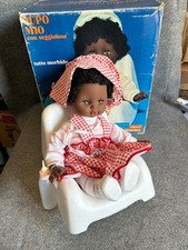 PUPO MIO con SEGGIOLONE ITALOCREMONA femmina di colore bambola ANNI '70 vintage