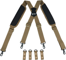 Tactical Duty Belt Suspenders with Metal Hook,Men Padded Police Harness for Duty