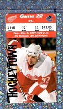 Mark Messier G#586 Ticket 12-9-1997 Canucks Wings Kirk Maltby 2G#27 Yzerman G548