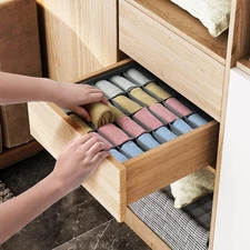 Sock Drawer Organizer Divider 2 Packs Underwear Organizer, 24 Cell Closet Org...