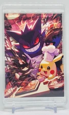 Chef Gengar & Pikachu 3D Multi-layered Paper Carved Fan Art Pokémon Card❤️‍🔥 