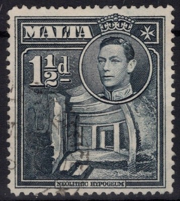 BRITISH COLONIES MALT 1938-43 GIORGIO VI 1 1/2 D. N.221 US.