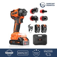 Cordless Drill Driver kit UK GEARZAAR w/ 4-Tool Heads w/ 2 x 2Ah Battery 5 in 1