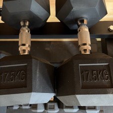 HOMCOM 17.5 Rubber Hex Dumbbells Pair