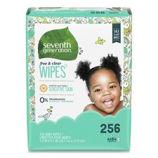 Seventh Generation 34219CT Free and Clear Baby Wipes Refill - WT 3 PK/CT New