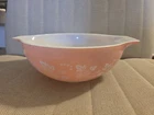 Vintage Pyrex Glass Pink GOOSEBERRY Cinderella #444 Handles Mixing Bowl 4 Quart