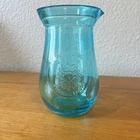 Kendall Farms Vintage looking blue glass milk jar flower holder vase 6.5 inches