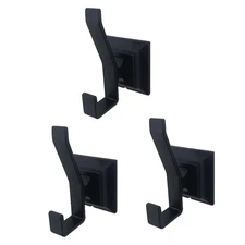 BAHK6127MB Monarch 3-Piece Bathroom Robe Hook/Towel Hook, Matte Black