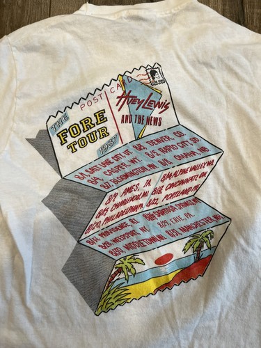 Vintage 1987 Huey Lewis And The News The Fore Concert Tour Medium Shirt - Picture 5 of 6