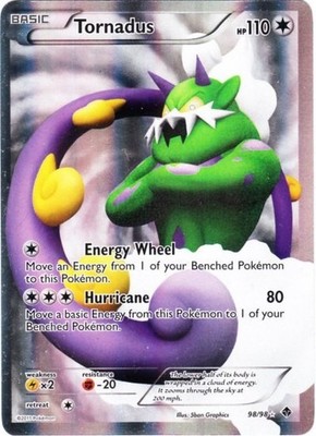 Heavy Play x 1 Tornadus - 98/98 - Full Art Ultra Rare Emerging Powers