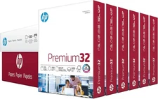 HP Printer Paper Premium 32lb, 8.5x11, 100 Bright, 6 Ream Case, 3000 Sheets