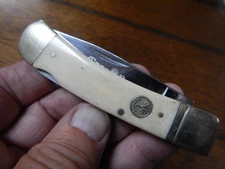 BOKER TREE BRAND POCKET KNIFE 3.75" NATURAL SMOOTH BONE LOCK BACK BLADE