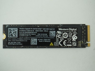 Western Digital 512GB M.2 NVMe SSD Tested, Wiped - PC SN720