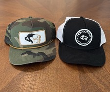 Lot Of 2 American Made Cap Co SnapBack Trucker Hats Made In USA Camo Mesh Back