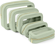 5PCS Diaper Bag Organizer Pouch Set, TSA Approved Toiletry Bag  Clear Waterproof