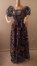 African Print long gown Nesochi Ankara women clothing with belt Maxi dress