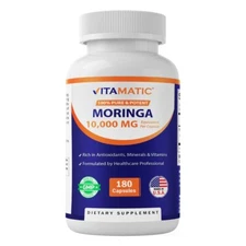 Moringa Oleifera 10000mg Antioxidant 180Caps No Preservative/Gluten Free