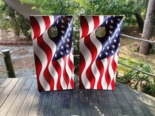 Wavy Flag Cornhole Board Wrap LAMINATED Wraps Decals Vinyl skin