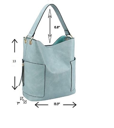 Fashion Designer Hobo Purse for Women Vegan Top Handle Slouchy Bag with Pouch an - Picture 2 of 4