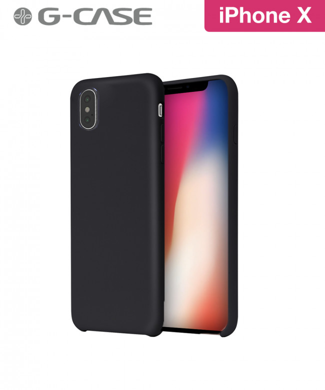 Coque silicone iPhone X G-Case protection rigide noire et housse fine
