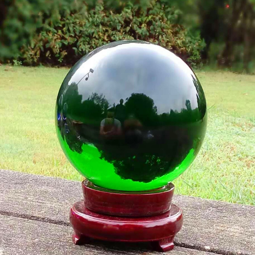 Green Crystal Ball Crystal Glass Ball Crystal Ball Stand for Decoration