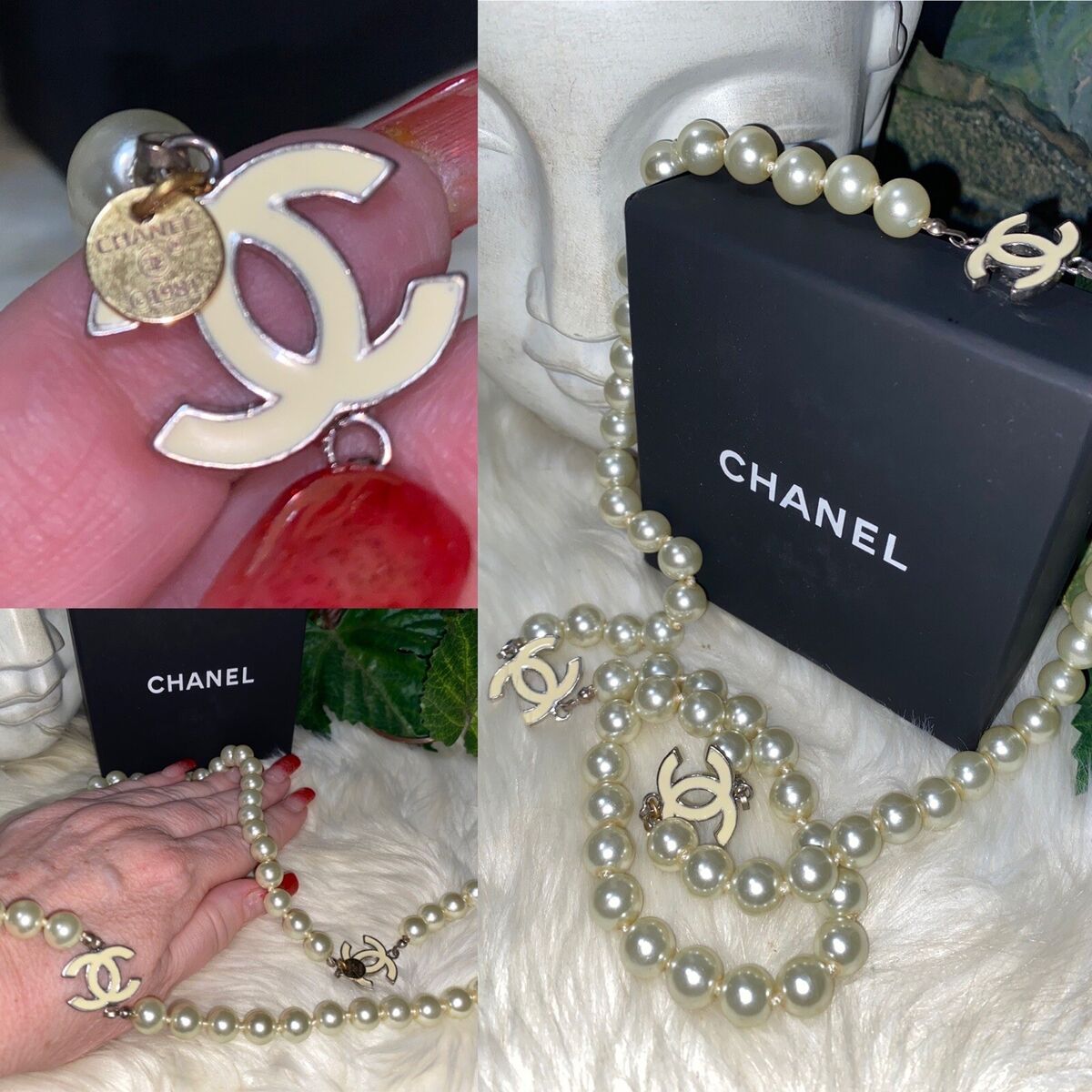 Coco Chanel Ultra Rare Exquisite Design Glass Pearl Pristine Coco Chanel Ultra Rare Exquisite Design Glass Pearl Pristine