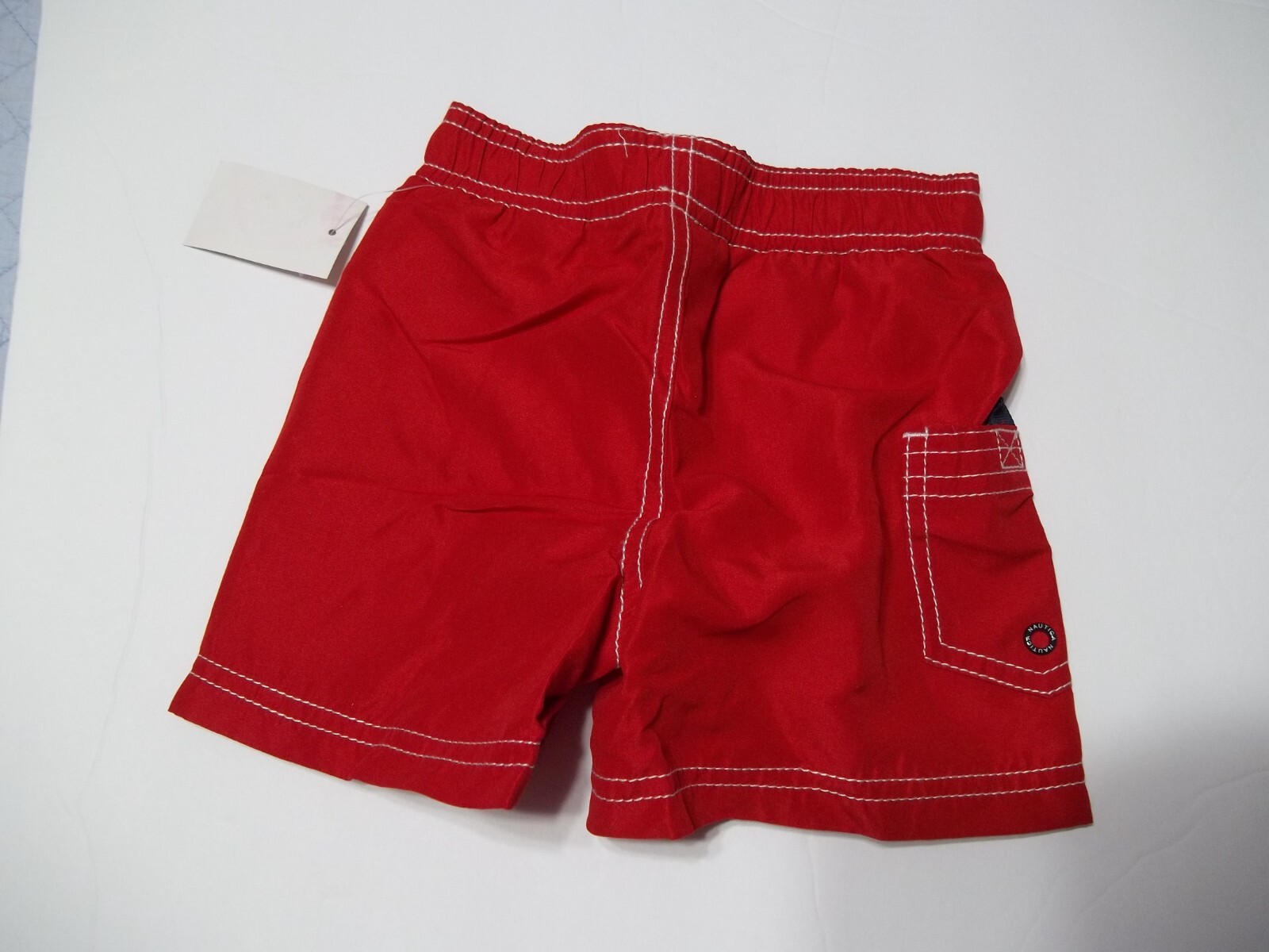 NEW Nautica solid red boys swim trunks board shorts swimsuit 18 months