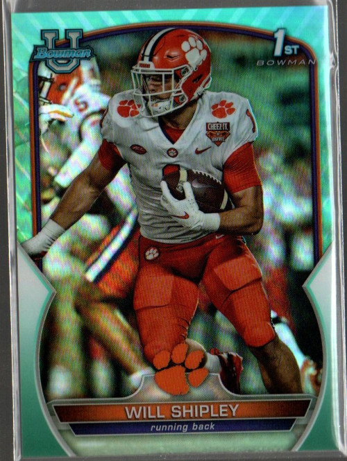 2022 Bowman Chrome University Aqua Refractors #73 Will Shipley /299