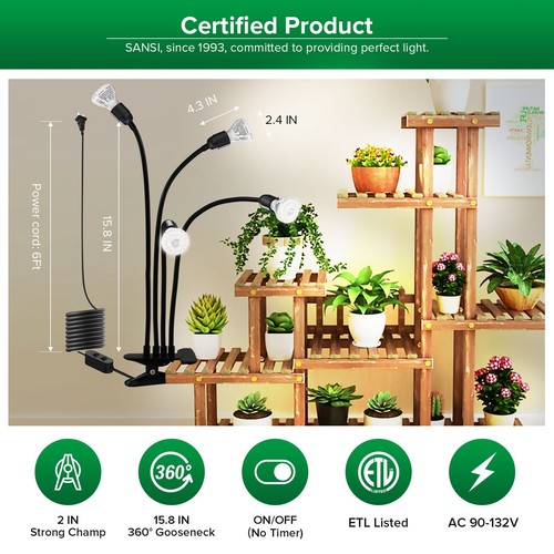 10W-100W LED Indoor Plants Grow Light Clip On Growing Lamp Bulb With Timer SANSI - Picture 77 of 165