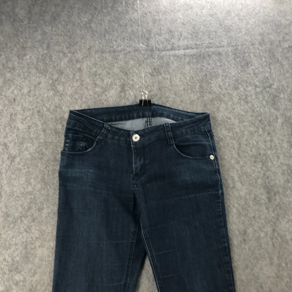 Alloy Apparel Jeans Juniors Size 7 Dark Blue Denim Skinny Slim Leg 33.5" Long - Image 4 of 4