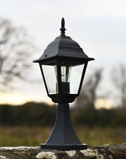 Paddington Black Pillar Light Outdoor Garden Aluminium Bollard Lighting