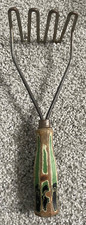 Antique Primitive Green Wood Handle Wire Potato Masher Kitchen Utensil Farmhouse