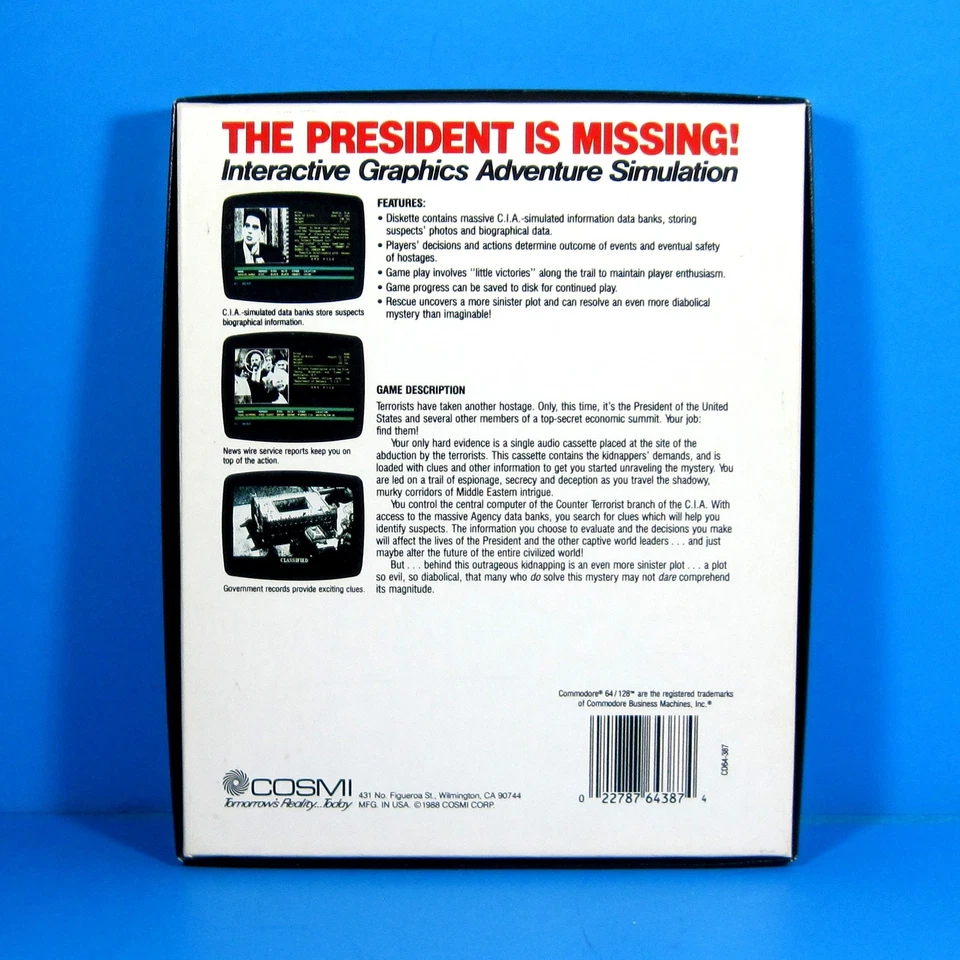 The President Is Missing pc game 3.5" disk - Image 3 of 4