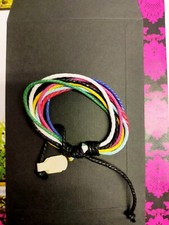 Mens Boys Handmade Leather Braided Surfer Wristband Bracelet Bangle Wrap 
