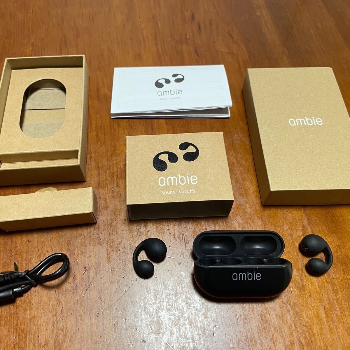 Ambie Sound EarCuffs AM TW01 Black Open ear Earphones TypeC Ambie Sound EarCuffs AM TW01 Black Open ear Earphones TypeC