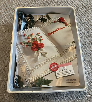 Wilton Large Aluminum 3D Book Cake Pan Silver 16x12