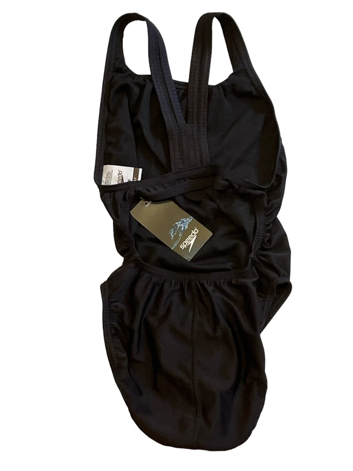Traje de baño Speedo para mujer 28 negro de una pieza ProLT espalda de corredor resistente al cloro Foto 2 de 4