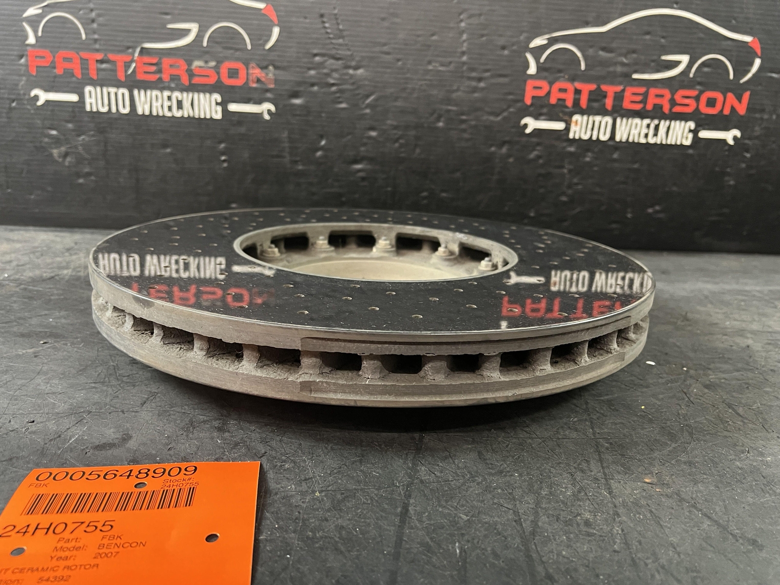2007 BENTLEY CONTINENTAL GT RH PASSENGER FRONT CERAMIC BRAKE ROTOR 3W0615302C