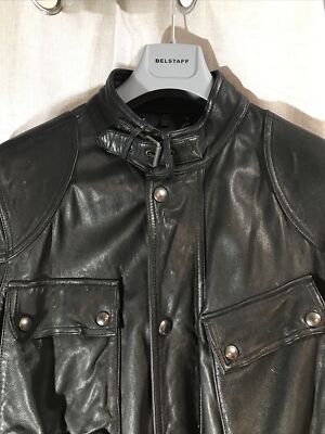 Belstaff Trialmaster Panther Style Leather Jacket Size 54EU UK44