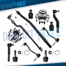 12pc Front Wheel Hub Drag Link Ball Joint Kit for 00-01 F-350 Super Duty - 4WD