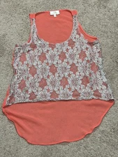 Collective Concepts Womens Shirt Size Medium Multicolor Lace Sheer Flowy