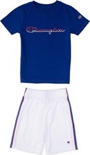 NWT BOYS KIDS SIZE 4 CHAMPION TWO PIECE SET SHORT SLEEVE TEE MESH SHORTS NWT