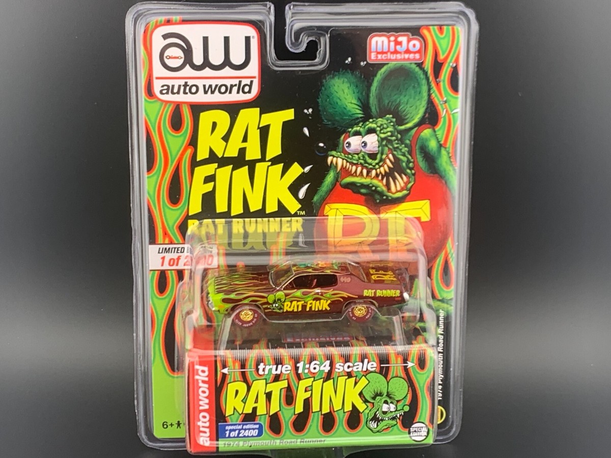 ラットフィンク　消防車　ミニカー　AUTOWORLD AUTO WORLD 1:18 RAT FINK LUCKY No.13 FIRE TRUCK w/ RAT FINK