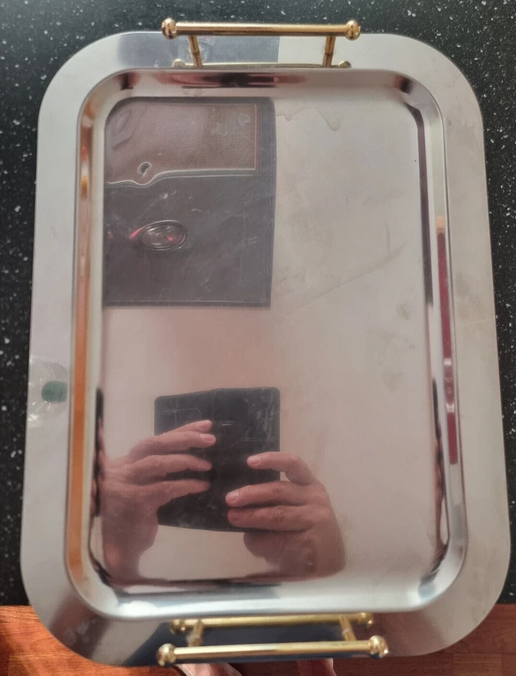 Edelstahl Tablett Serviertablett Platte Tafel 30 x 40 cm