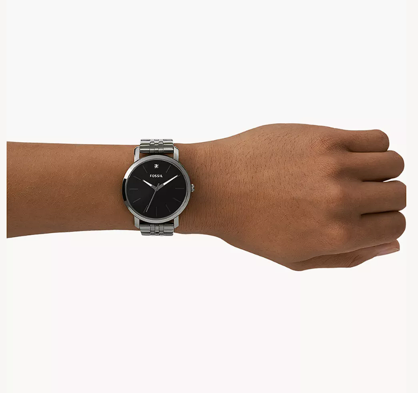 Armbanduhr Lux Herrenuhr Lux Luther Edelstahl Grau Fossil Herren