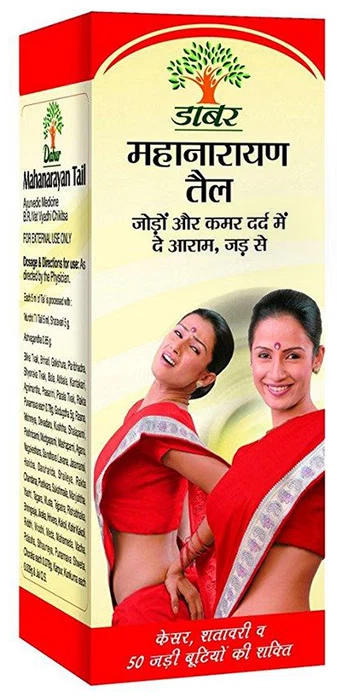 Aceite de cola Dabur Mahanarayan 100 ml para aliviar el dolor articular y el dolor de espalda - a base de hierbas Foto 3 de 4