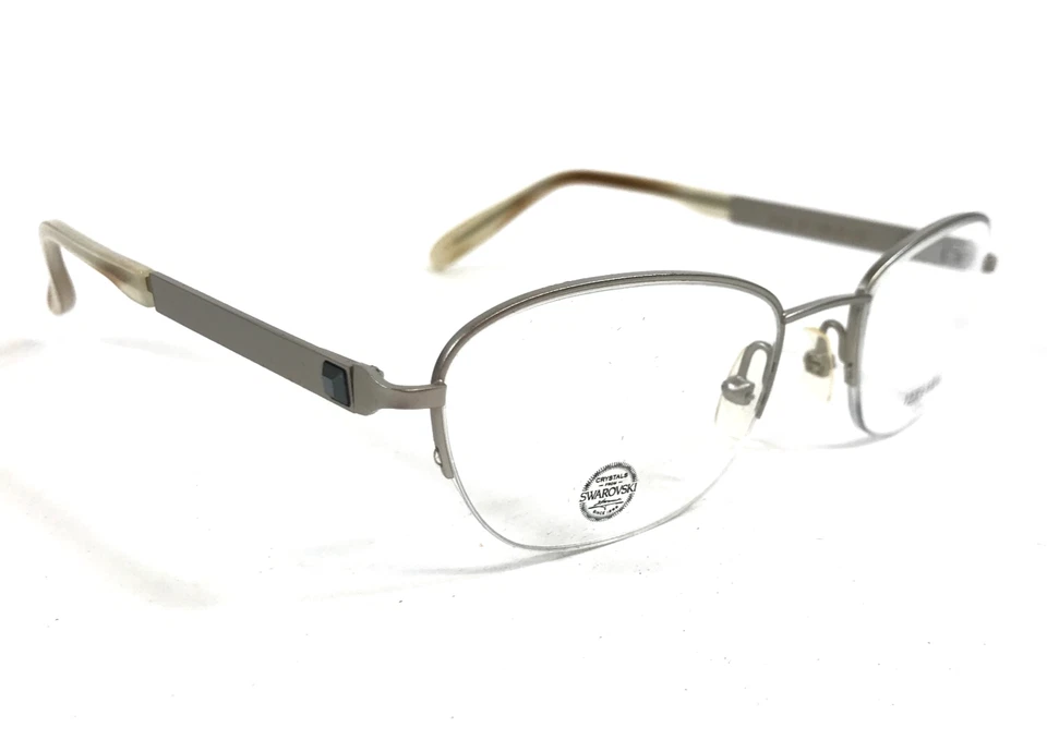 Monturas de gafas Vera Wang Zorya SI plateadas ojo de gato medio borde Swarovski 48-18-132 Foto 2 de 4