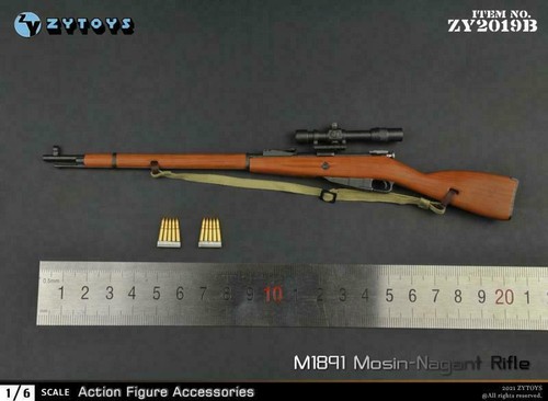 ZY Toys WWII USSR Soviet M1891 Mosin–Nagant Sniper Rifle 1/6 Fit for 12" Figure - 第 1/5 張圖片