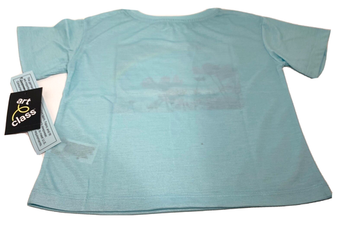 Art Cass Girls Short Sleeve Graphic Sleepwear Shirt Floral Light Blue - XS, S, M - Picture 3 of 5